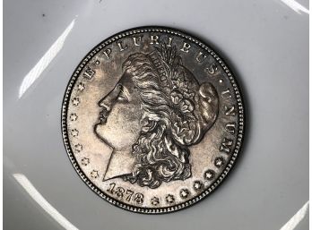 Beautiful Antique Silver Morgan Dollar 1872 - As Found - Not Cleaned Or Polished - Estate Coin
