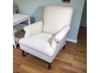 Wonderful Clean White Easy Chair - Reupholstered Two Years Ago - BEAUTIFUL Chair In Like New Condition