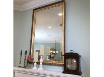 Fantastic LARGE Gilt Frame Decorator Mirror - Very Nice Soft Gold Finish - GREAT Looking Mirror - Very Pretty