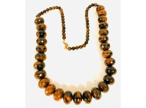 Faceted Multi-Tone Chunky Bead Necklace
