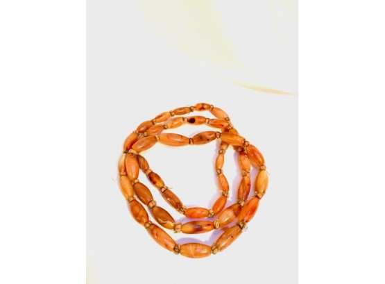 Gorgeous Hand-Knotted Natural Stone Single Strand Necklace