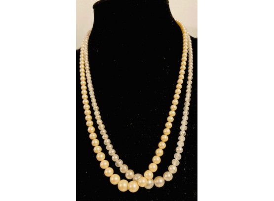 Vintage Graduated Pearls Single Strand Necklace