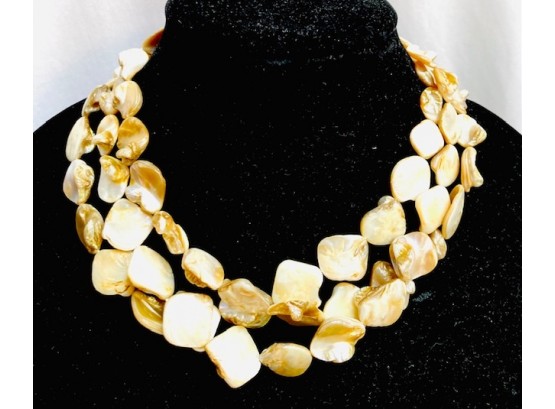 Pearlescent Triple Strand Necklace