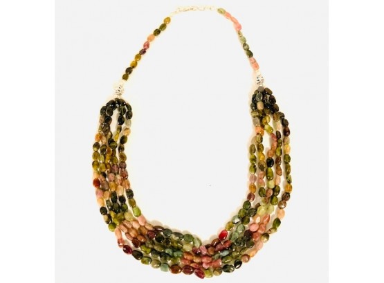 Multi-Strand Natural Stone Bead Necklace