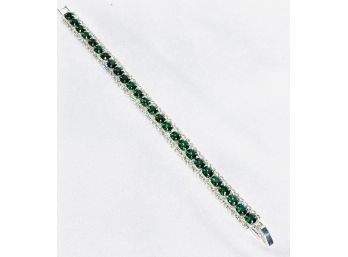 Sparkling Synthetic Emerald Bracelet