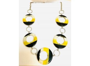 Fabulous Circular Faux Distressed Bouy Wood Hoop Necklace