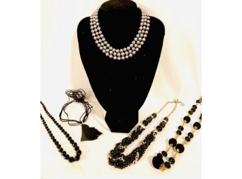 Collection Of Black And Grey Necklaces