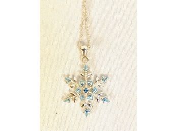 Sparkling Rhinestone Snowflake Necklace.