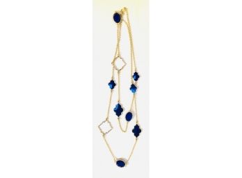 Stunning Sapphire Blue Van Kleef Style Necklace
