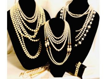 Collection Of Vintage To Now Costume Pearls