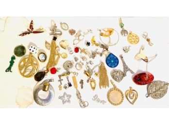 Huge Assortment Of Estate Pendants Without Chains