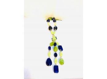 Gorgeous Art Glass And Lamp Work Bead Pendant Necklace