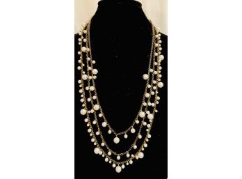 Anne Taylor Triple Strand Faux Pearl Necklace