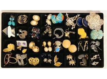 Collection Of 33 Matched Earring Pairs Including 925 And Designer Signed