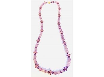 Romantic Amethyst And Glass Bead Necklace