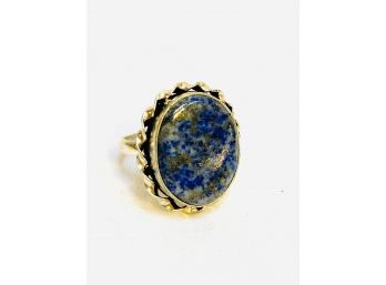 Sterling Silver And Lapis Lazuli Ring - Size 8