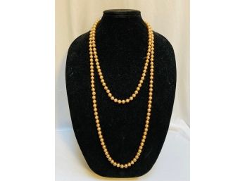 Flapper Style Single Strand Champagne Glass Pearl Necklace