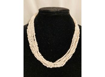 Vintage Multi-Strand Disc Bead Necklace With Detailed Clasp