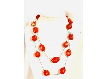 Amazing Red Bamboo Coral Necklace