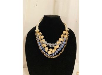 Unique Multi-Strand Beaded Necklace With Rope Chain