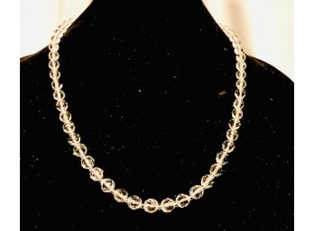 Sophisticated Faceted Crystal Quartz Bead Necklace