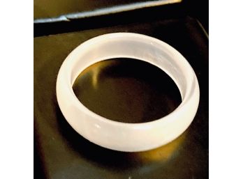 Solid White Jade Band Ring Size 9.5