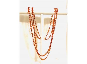 Awesome Vintage Two-Strand Maroon Bead Necklace