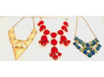 Trio Of Fashion Bib Style Necklaces