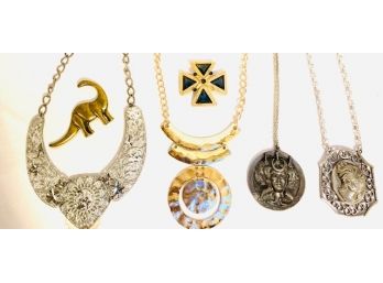 Grouping Of Oversized Pendants And Brooches