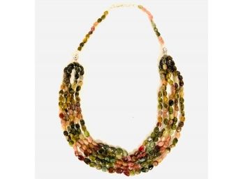 Multi-Strand Natural Stone Bead Necklace