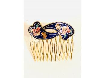 Vintage Cloisonn Decorative Hair Comb