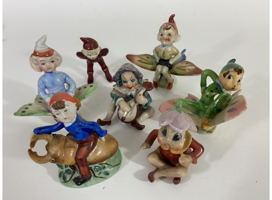Group 2 Of Vintage Gnome/elf Figures Made In Japan & Occupied Japan