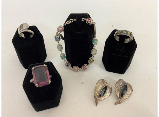 Group Of Vintage Sterling Silver Jewelry