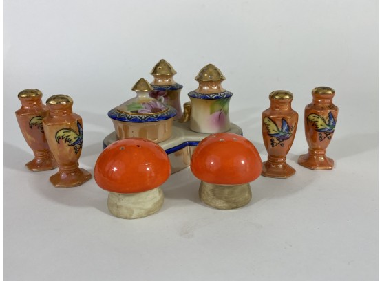 Group 2 Of Vintage Salt & Pepper Shakers Of Various Themes, Made In Japan
