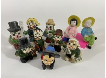 Group Of Vintage Figures Of Various Themes Made In Japan And Mostly Occupied Japan.