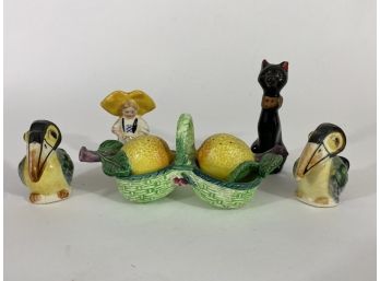 Group Of Vintage Salt & Pepper Shakers Of Various Themes, Majority From Occupied Japan.