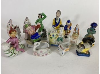 Group Of Vintage Figures Of Various Themes Made In Japan And Occupied Japan.