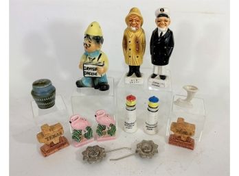 Group Of Vintage Salt & Pepper Shakers Of Various Themes, Made In Japan