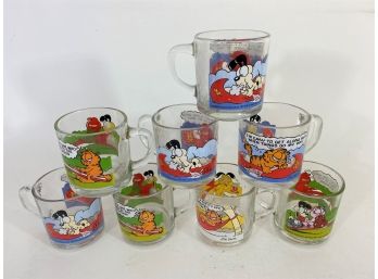 Group Of 8 Character Glass Mugs