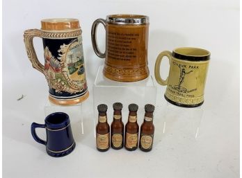 Vintage Group Of Beer Mugs & Beer Themed Shakers