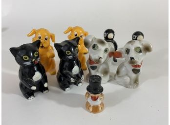 Group Of Vintage Animal Themed Salt & Pepper Shakers Made In U.S.A & Japan.
