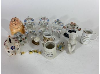 Group Of Vintage Figures Of Various Themes Made In Japan, Germany And Occupied Japan.