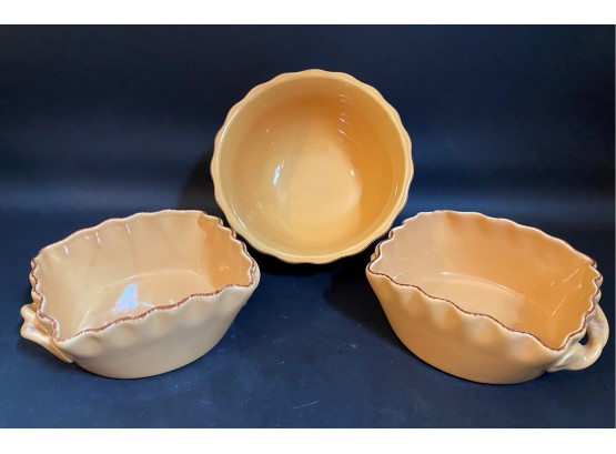 Pretty Yellow Stoneware Bowls