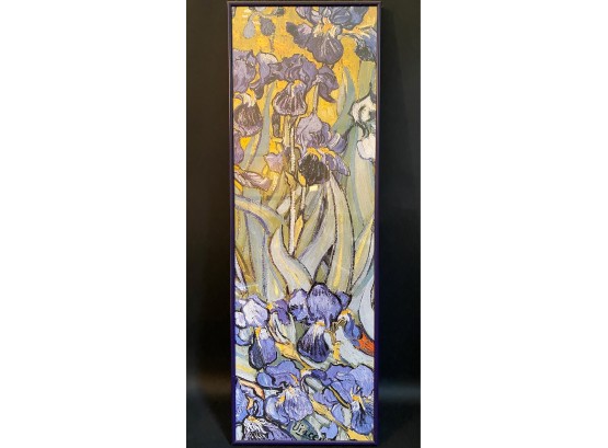 Tall Iris In Bloom, Print In Custom Metal Frame