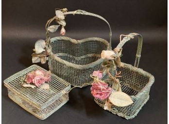 Coordinated Vintage Wire Basket Set