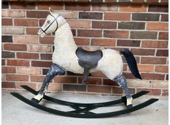 A Charming, Painted-Metal Horse On Rocker Rails