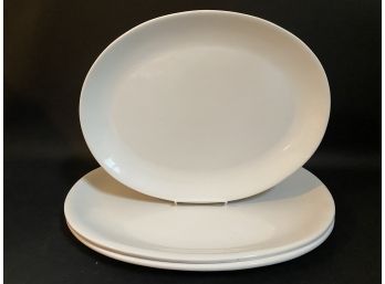 Three Bright White Ceramic Platters