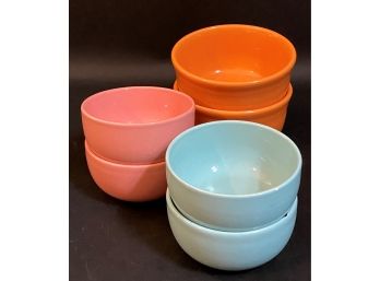 Six Pastel Ceramic Bowls, Fiesta & Other