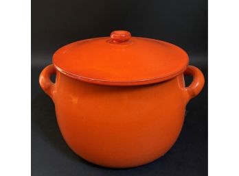 Vintage Piral Terracotta Cookware, Covered Pot