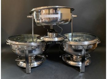Set Of Three High-Quality Brylane Home Chafing Dishes